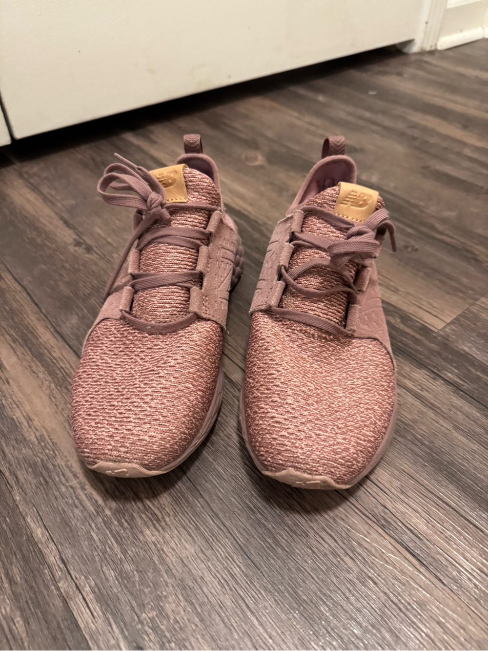 New Balance Women's Dusty Rose Knit Lace-Up Sneakers